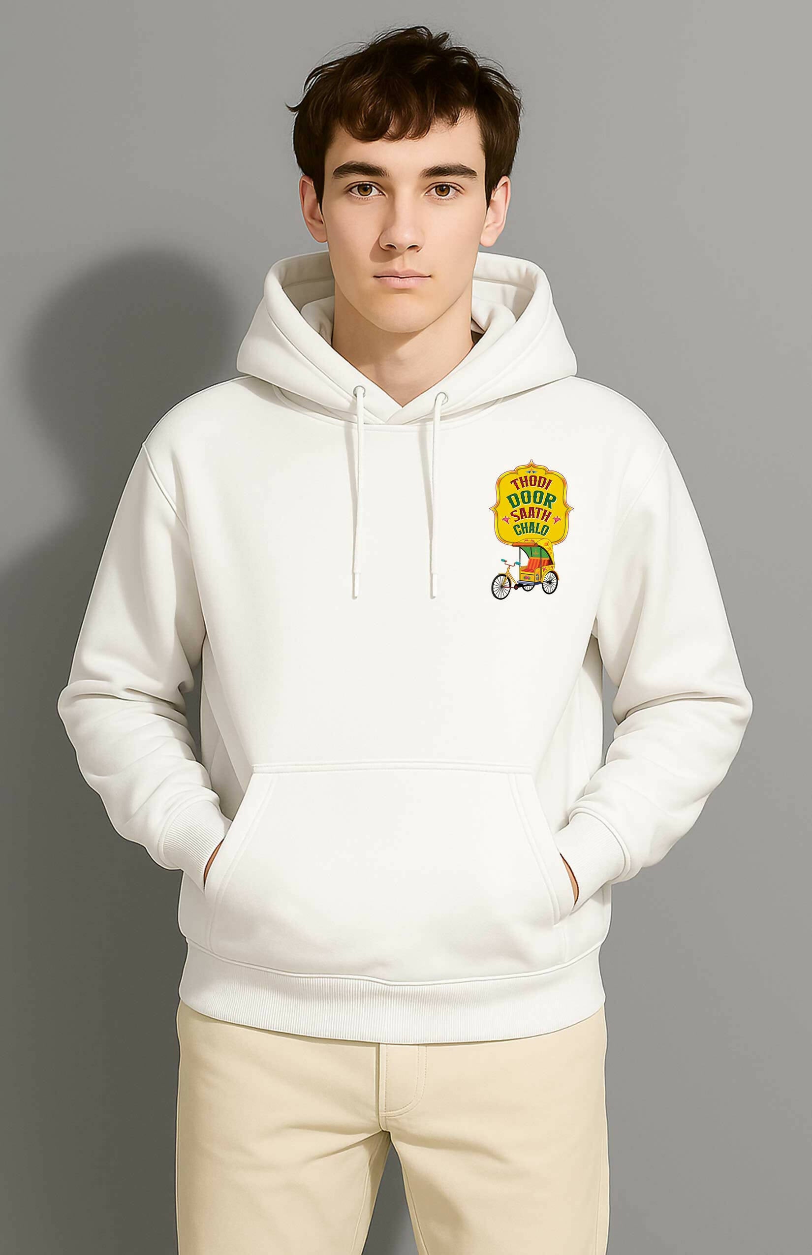 Thodi Door Saath Chalo 100% Cotton Unisex Hoodie – Urdu Truck Art Shayari Hoodie
