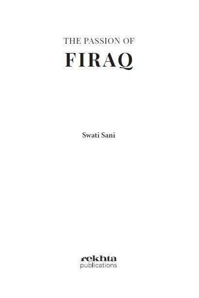 The Passion of Firaq