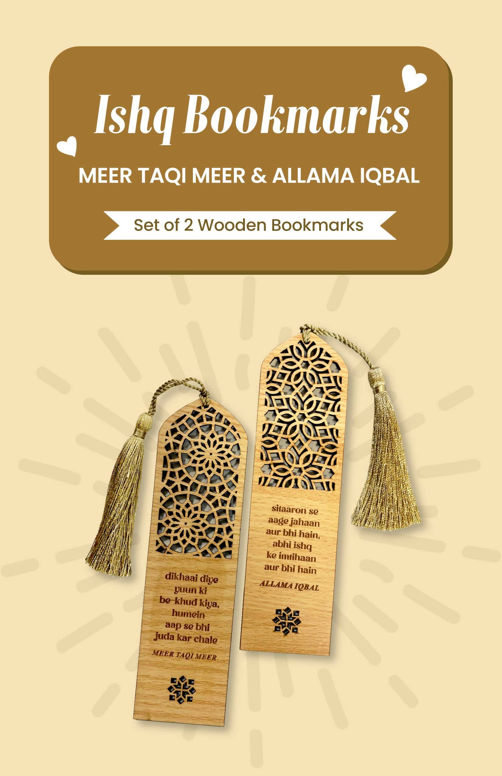 Ishq Bookmarks Meer Taqi Meer & Allama Iqbal Set of 2