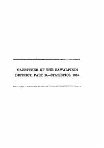 Punjab District Gazetteers Rawalpindi District, Statistical Tables