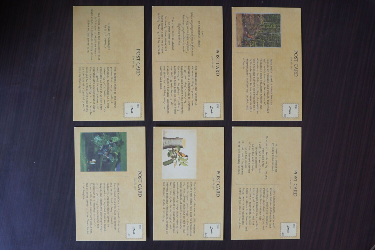 Postcard Set On Nature