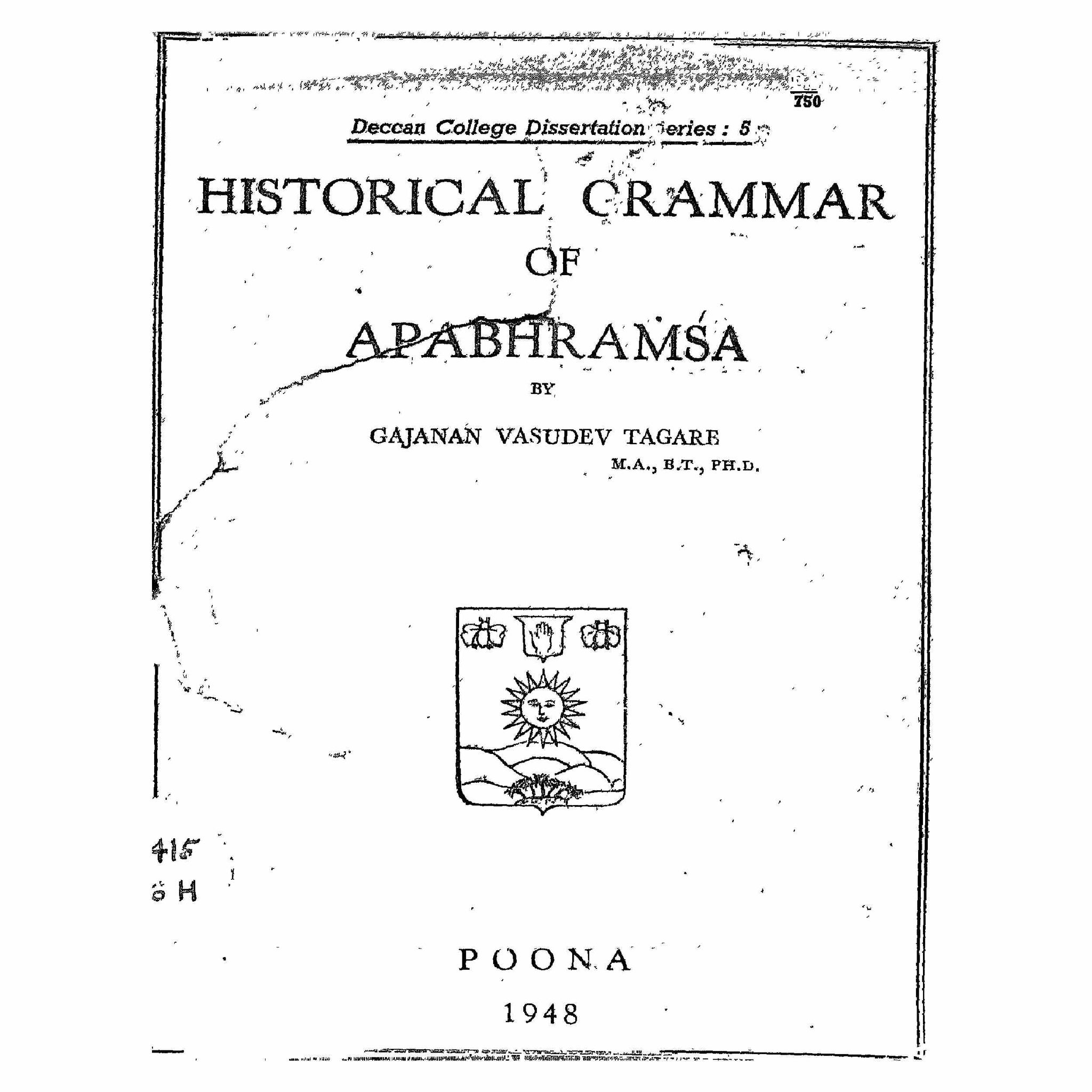 Historical Grammar of Apabhramsa