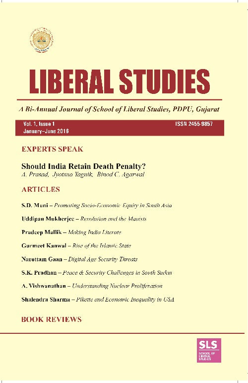 Liberal Studies : a Bi-Annual Journal of School of Liberal Studies, Pdpu, Gujarat (Vol. 1, Issue 1)