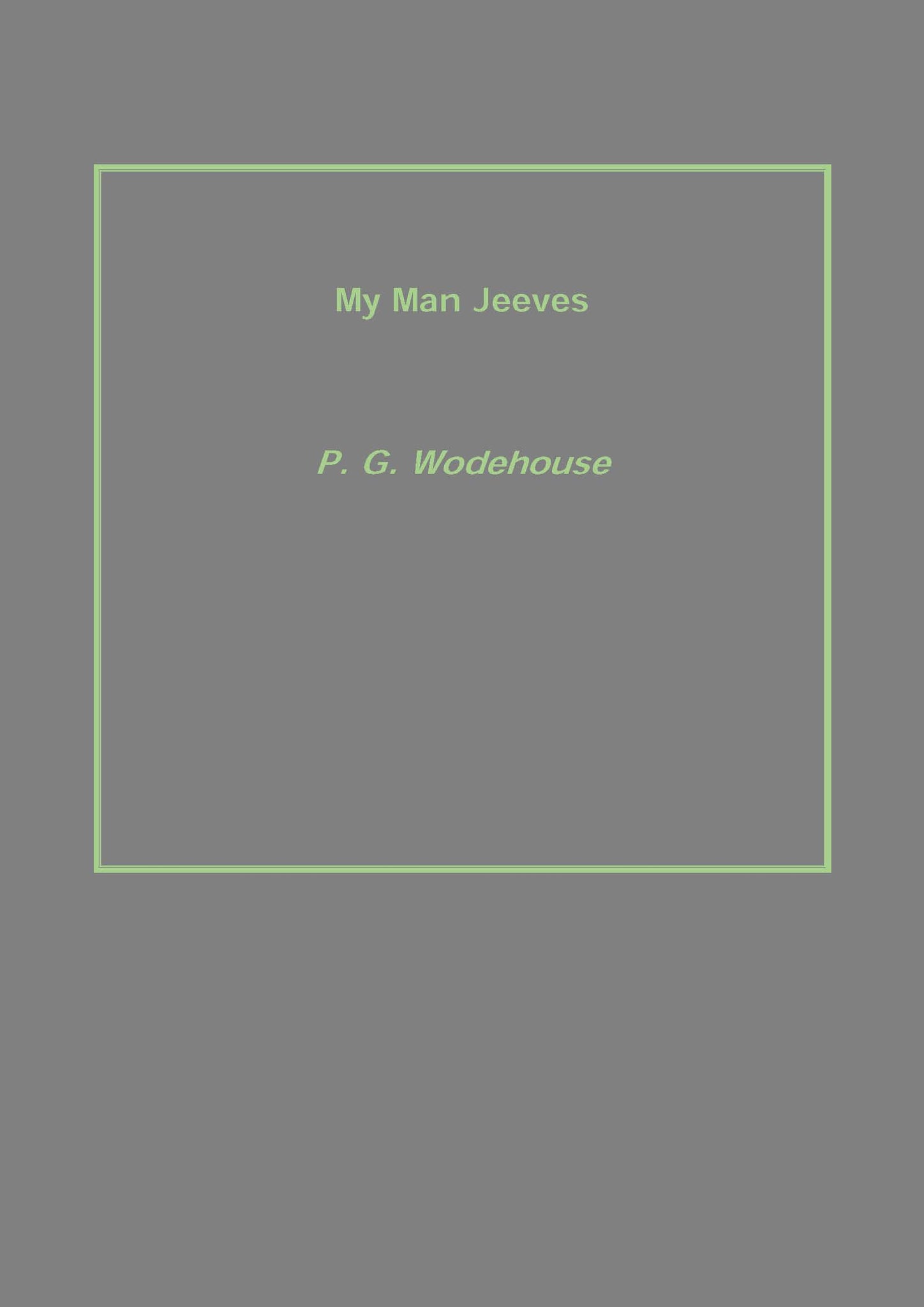 My Man Jeeves
