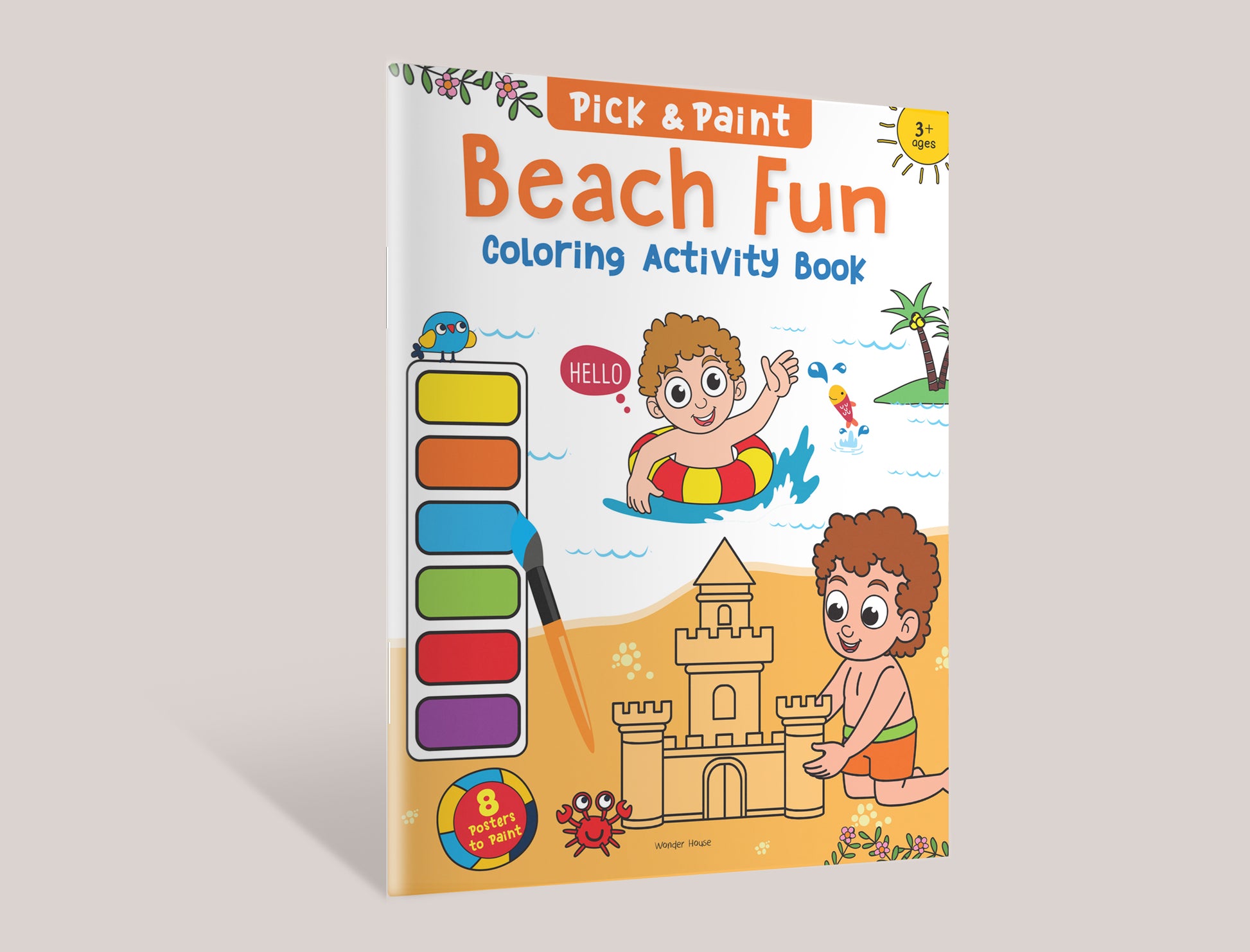 Pick and Paint Coloring Activity Book For Kids: Beach fun