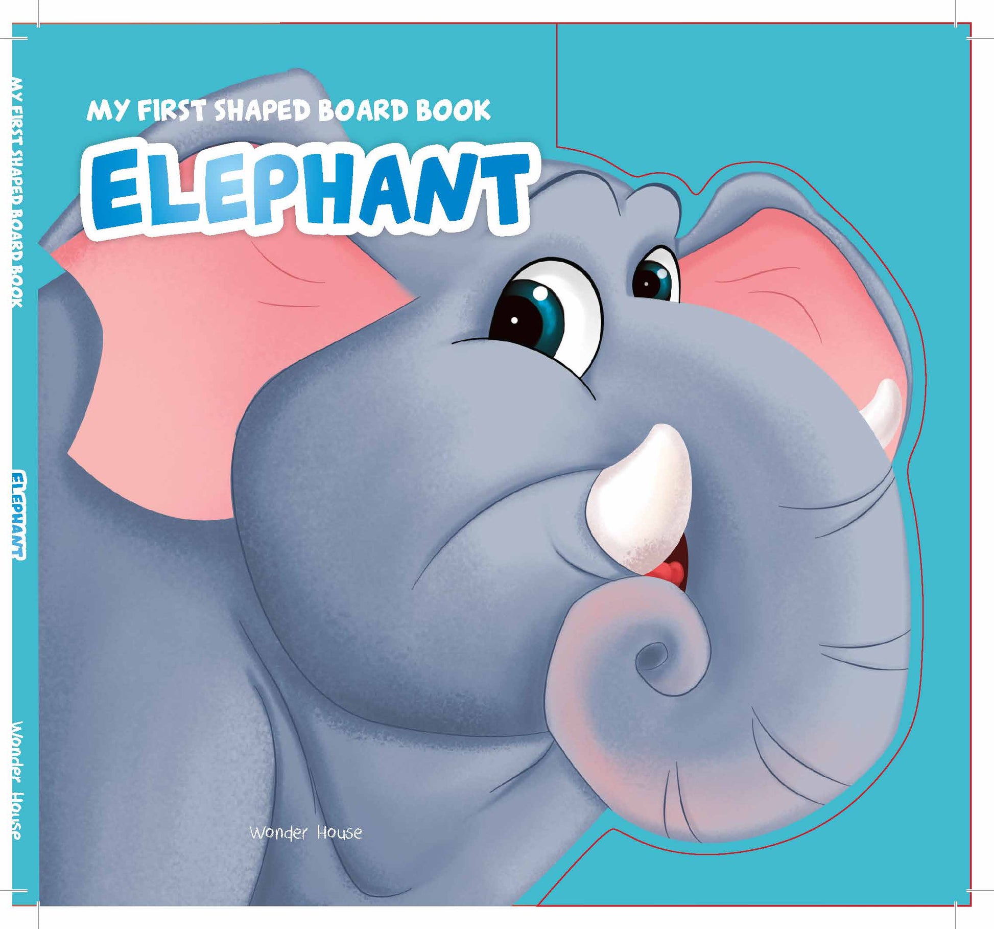 MyFirstShapedBoardbook- Elephant, Die-Cut Animals, Picture Book for Children