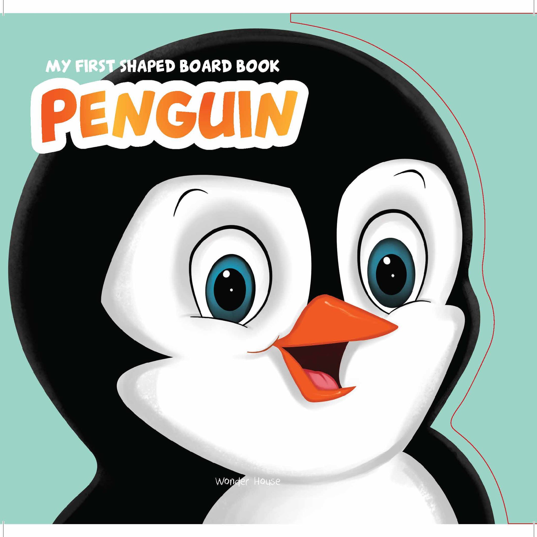 MyFirstShapedBoardbook- Penguin, Die-Cut Animals, Picture Book for Children