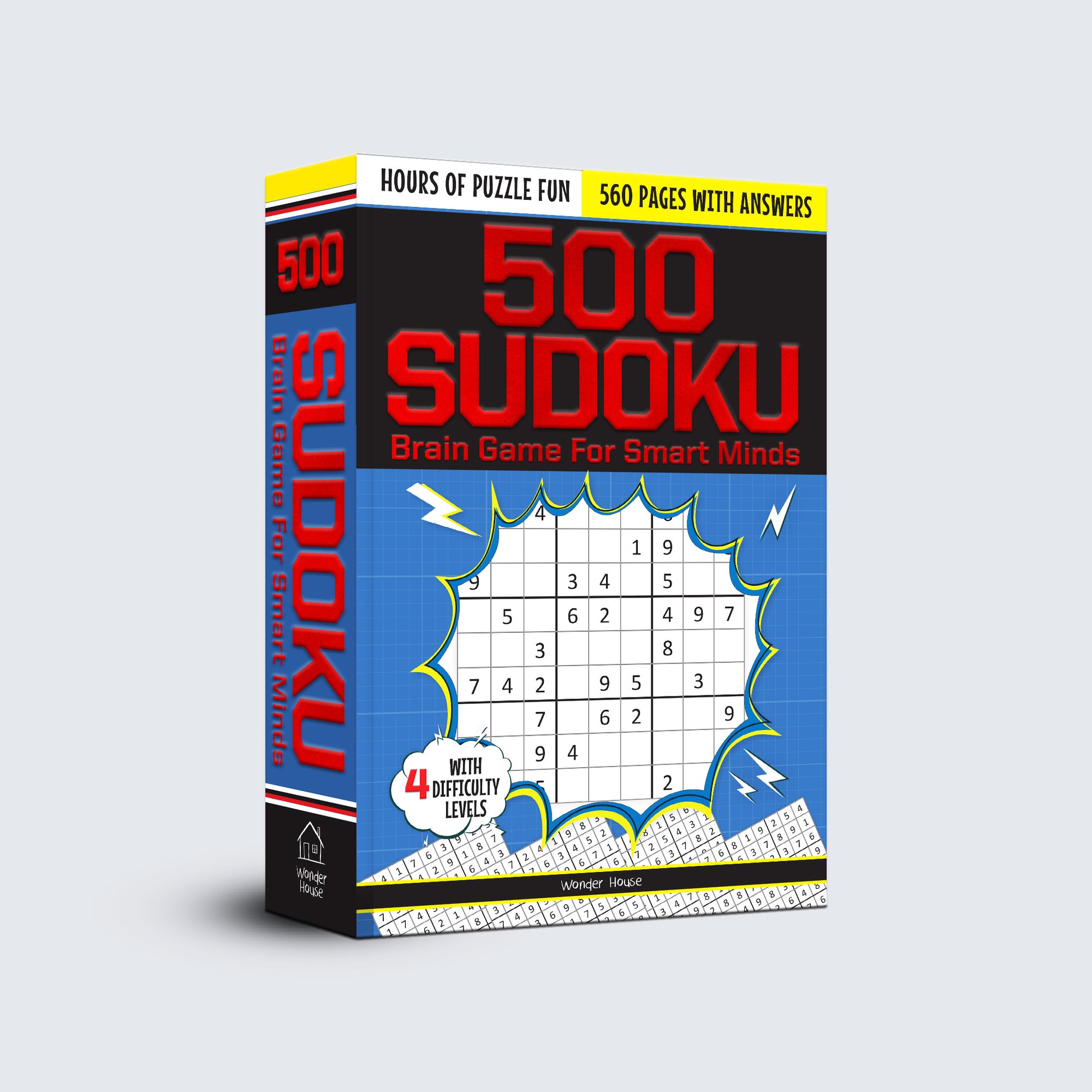 500 Sudoku Brain Game For Smart Minds - Combination of 4 Difficult Levels: Simple, Medium, Complex, Killer - 480+ Brain Booster Puzzles and Hours of Fun Games