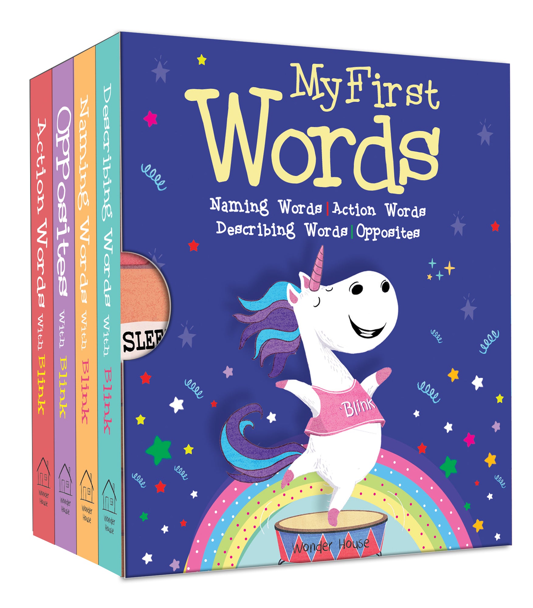 My First Words: Naming words, Action Words, Describing Words, Opposite Words - Box Set of 4 Board Books