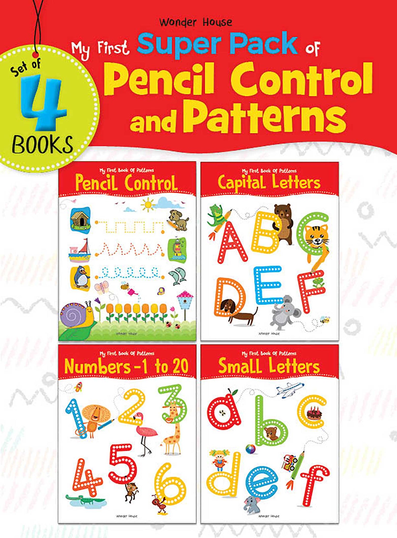 My First Super Boxset of Pencil Control and Patterns : Pack of 4 interactive activity books to practice Patterns, Numbers and Alphabet