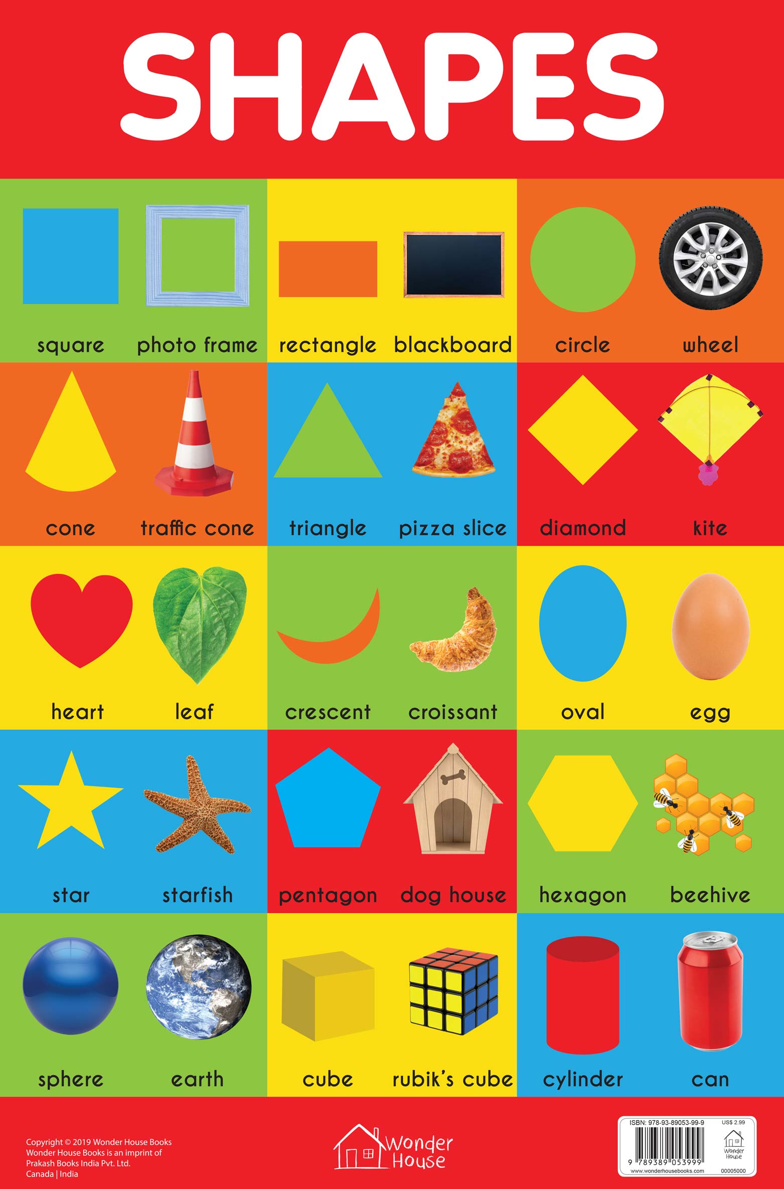 Shapes Chart - Early Learning Educational Chart For Kids: Perfect For Homeschooling, Kindergarten and Nursery Students (11.5 Inches X 17.5 Inches)