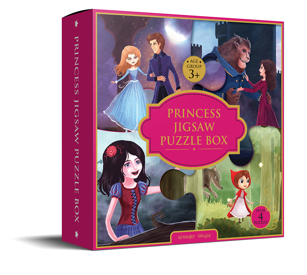 Princess Jigsaw Puzzle Box - 4 in 1 Box Set (Jigsaw Puzzle for Kids Age 3 and Above)