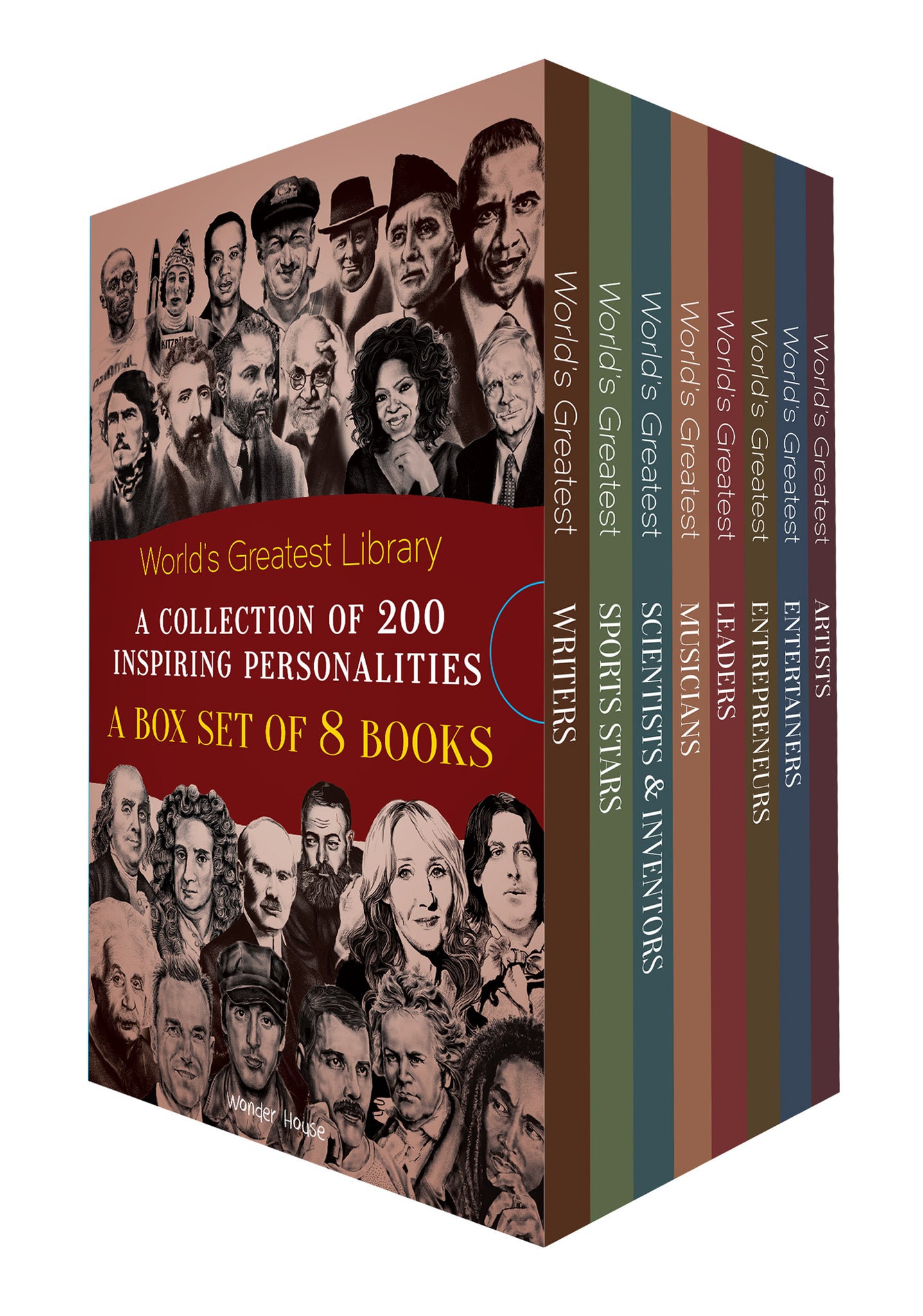 World's Greatest Library : A Collection of 200 Inspiring Personalities (Box Set of 8 Biographies)
