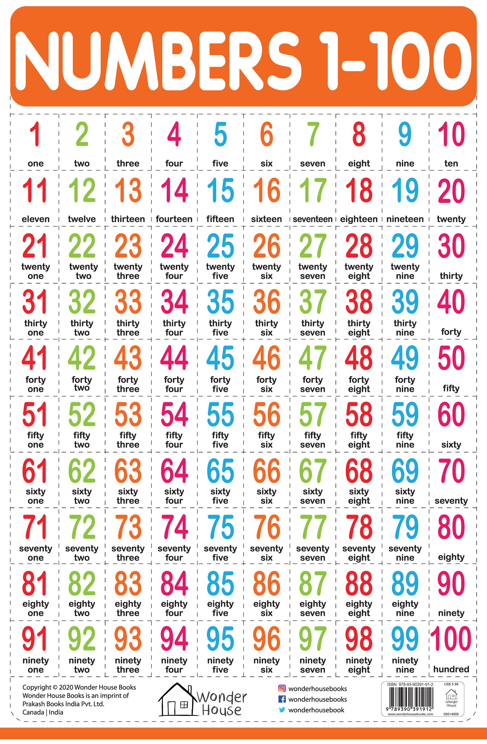 Numbers 1-100 - My First Early Learning Wall Chart: For Preschool ...