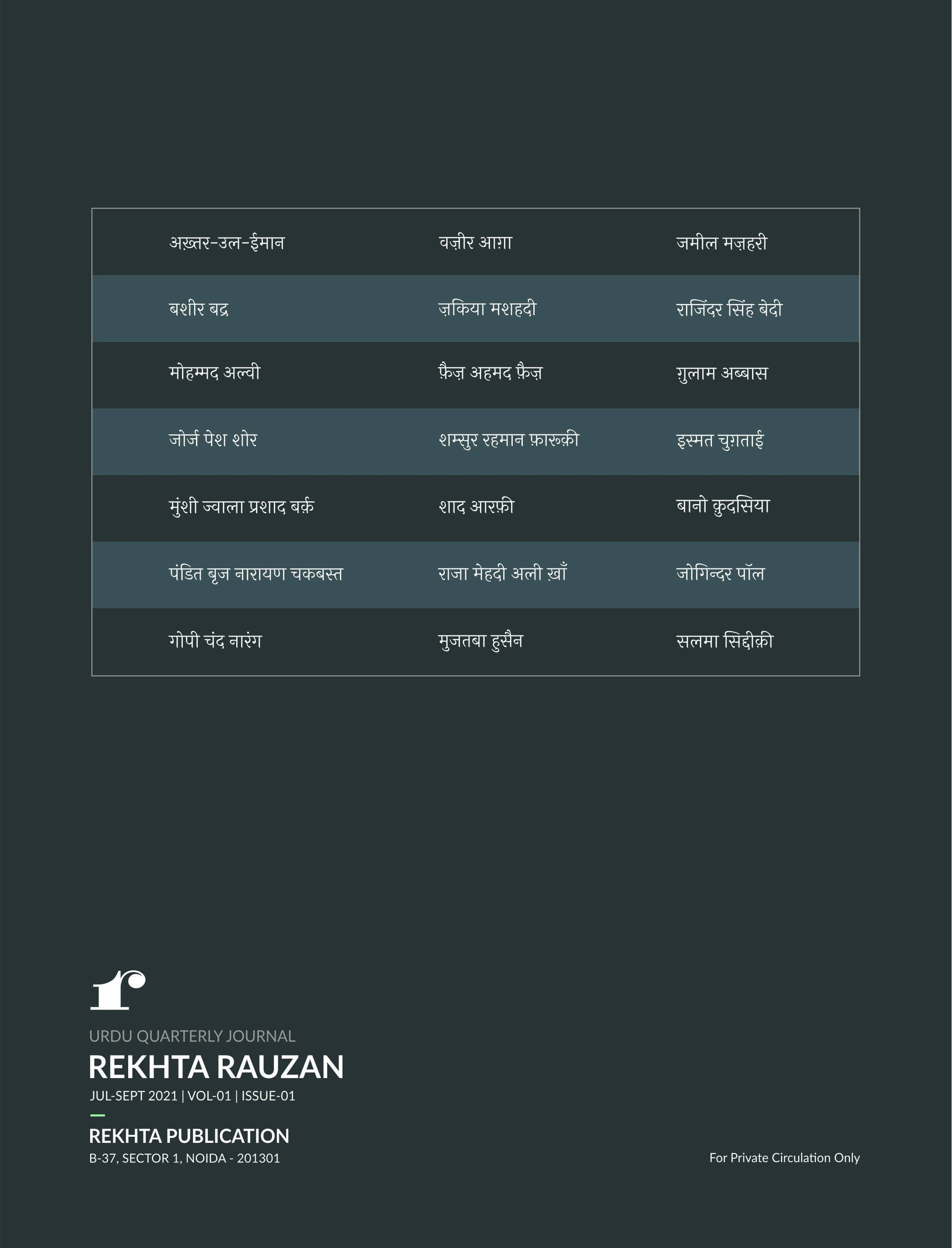 Rekhta Rauzan 1st Ed, Hindi